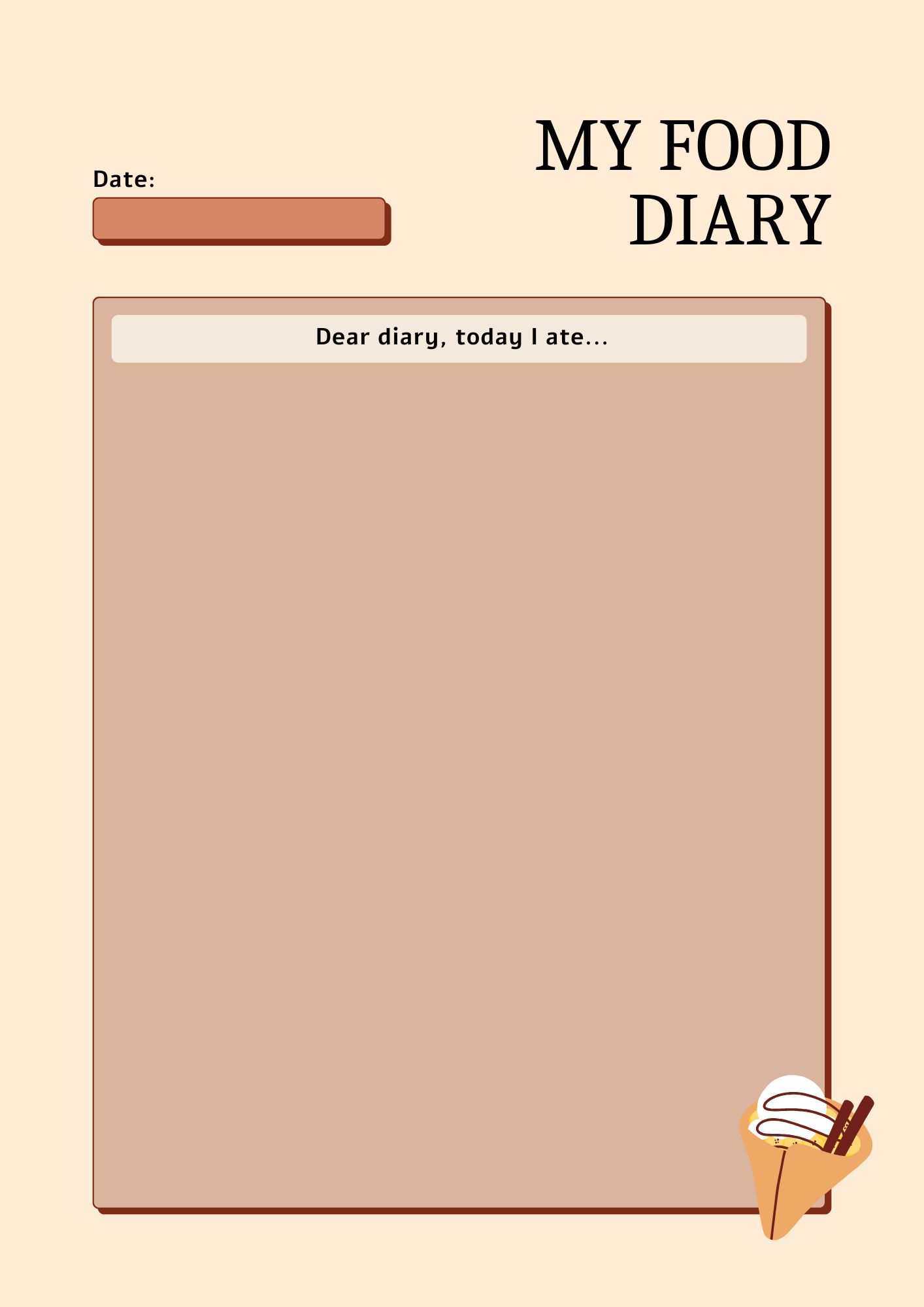 Food Diary Template