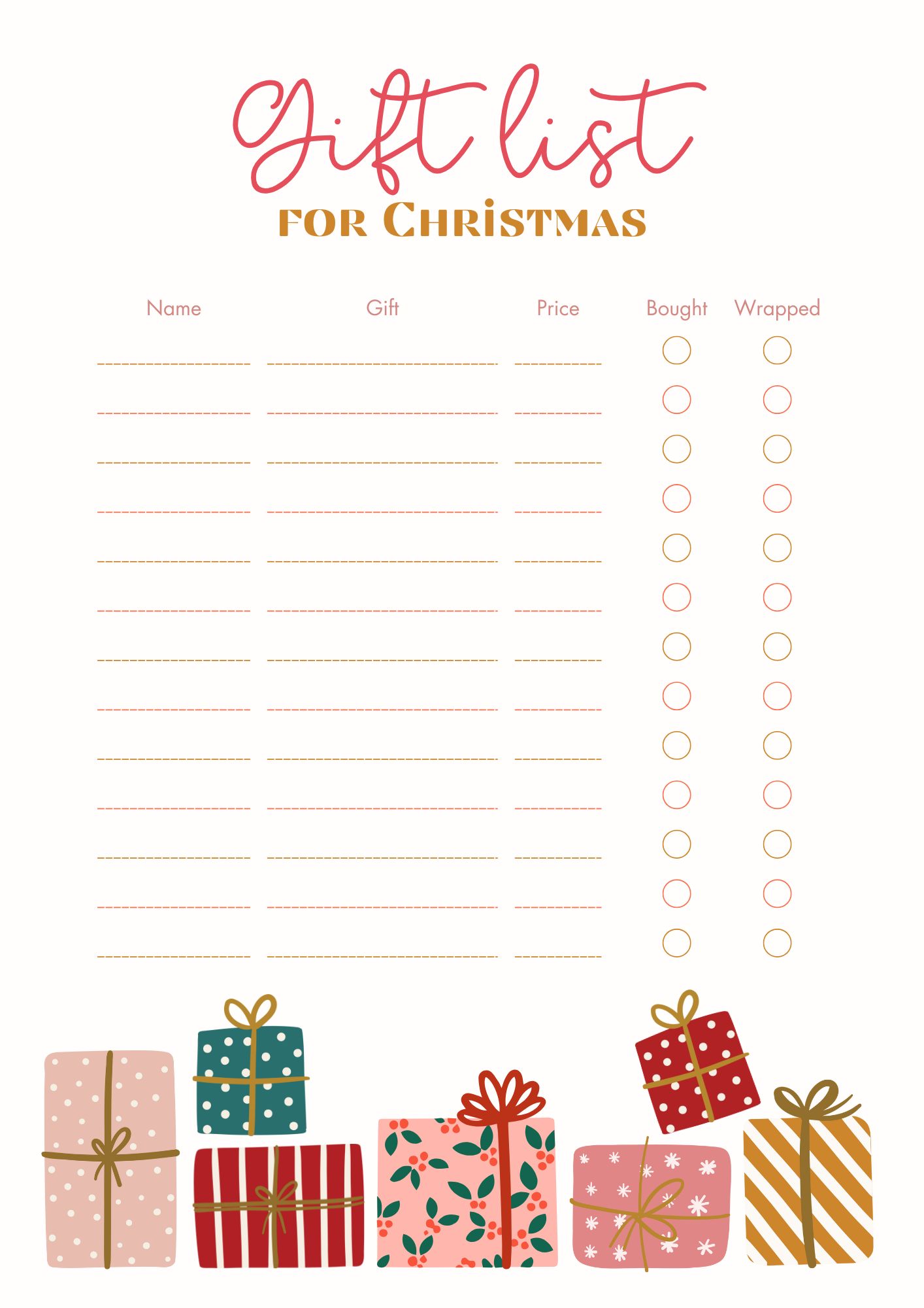 Gift Wrapping Checklist